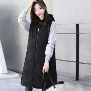 베이직 겨울 코디 브이넥패딩조끼 집업 여자패딩조끼 화이트패딩조끼 블랙패딩조끼 브이넥패딩조끼 여자패