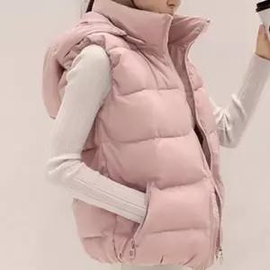 겨울 여자 따뜻한 프리미엄 패딩 조끼 웰론 경량패딩 패딩 방한용품 겨울 짧은 여성경량 여자 오토바이