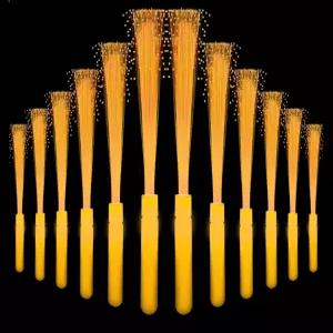 누달라 12팩 오렌지 글로우 스틱 불을 밝힌 광섬유 완드 벌크 크리스마스 할로윈 파티를 위한 3가지