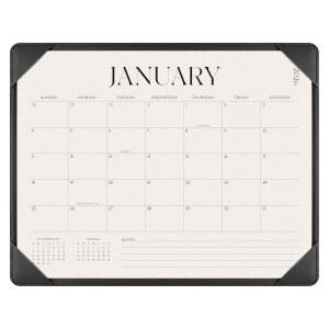 2026-2027년 간소화된 데스크 캘린더, 2026년 1월부터 2027년 6월까지의 매트, 14 x 11 인치, 홈 오피스 및 학교용 블로터 플래닝, 블랙