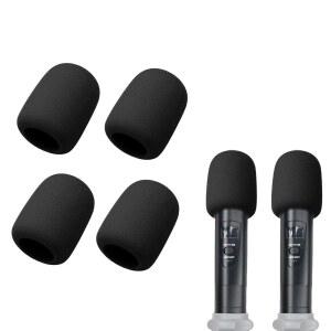마이크용 4Pcs 마이크 커버, 파티박스 무선 시스템 및 마이크와 호환되는 폼 라이브 노래 노래방용 블랙 윈드스크린 팝 필터 마이크는 에 포함되지 않음