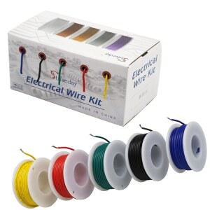 [미국배송] 22 AWG 유연한 PVC 와이어 전기 게이지 통조림 구리 후크 300V 케이블 전자 좌초 DIY 박스