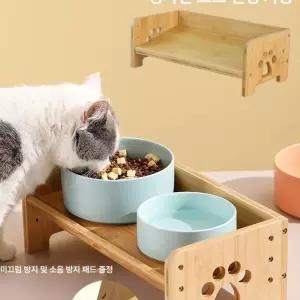 반려견식탁 밥상 반려견 대형견 급식기 사기그릇 원형