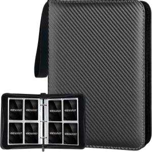 저문 4 포켓 카드 바인더 프리미엄 지퍼 트레이딩 양면 PU 컬렉션 400개 컬렉터 앨범 MTG용 폴더 TCG