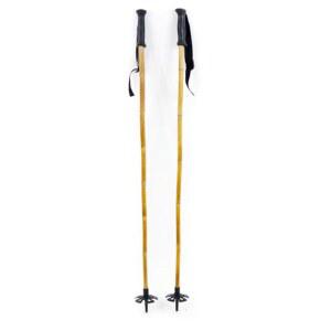 부야! 대나무 활강 스키 폴 - 알파인 폴, 블랙 그립과 바스켓, 남녀, 겨울 나무 포함