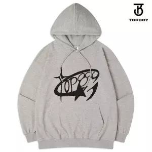 [탑보이]라운드스타 오버핏 기모 프린팅 후드 스웨트 셔츠 (PTH2088)