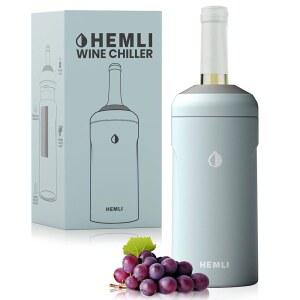 [미국배송] 헴리 와인 병 냉각기 단열재 슬리브 와인과 샴페인을 12시간 동안 차갑게 유지 진공 단열