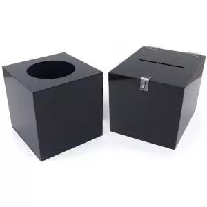 서류 정리함 블랙 아크릴 모금함 응모함 200 보관함 (WFKD3GE)