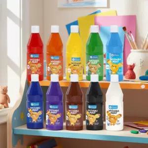 리틀호안미로 워셔블 페인트 500ml 10색 수성 물감 핑거페인트 색칠 오감놀이 유아미술