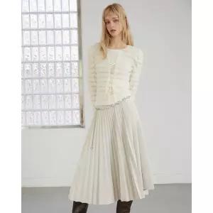 옵션벨트 플리츠 레자 스커트 ER4WS065