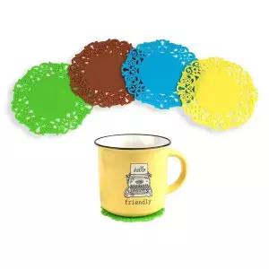 꽃모양 실리콘 컵받침 다용도 테이블 장식 소품