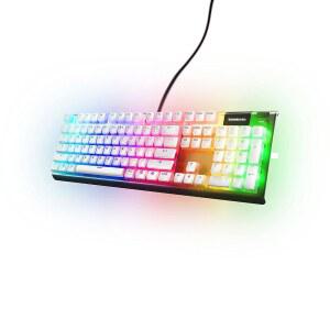 [미국배송] 스틸시리즈 프리즘캡스 - 더블샷 푸딩 스타일 키캡스 내구성이 뛰어난 PBT 열가소성 플라스틱 다양한 기계식 키보드와 호환 흰색