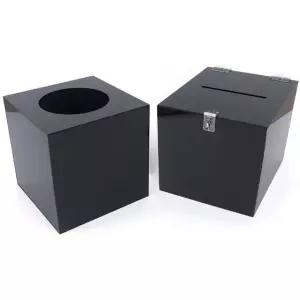 서류 정리함 블랙 아크릴 모금함 응모함 200 보관함 (WFKD3GE)