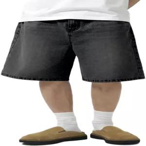 루민블레이즈 남성 배기 진 반바지 루즈핏 빈티지 와이드 레그 조츠 Y2K 스트리트웨어 힙합 캐주얼 데님