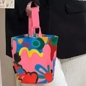 고품질 컬러팝 원통 버킷백 토트백 여성토트백 캔버스백 (WFKDSAX)