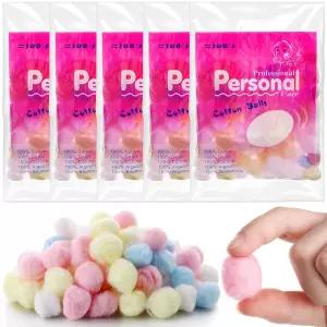 500개 컬러 코튼볼 벌크 천연 부드러운 작은 기름 제거 페이스 메이크업 네일 폴리시 가정용