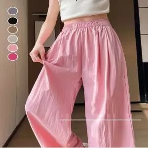 6컬러 허리밴딩 통바지 쿨팬츠 시원한 여자 일자 여름 (WFKBXGM)