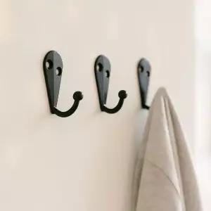 고품질 정리상점 메탈 옷걸이 벽후크 20p세트 블랙  벽후크고리 (WFKDVWY)