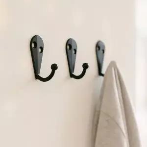 고품질 정리상점 메탈 옷걸이 벽후크 20p세트 블랙 벽후크고리 (WFKDVWY)