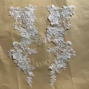 웨딩드레스 자수 웨딩 원단 레이스 테두리 비즈 색상