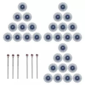 하핑턴 30개 방사형 브리스틀 디스크 세트 1 120 그릿 디테일 연마 브러시 키트 갭 휠 1/8 3/32 섕크