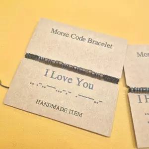 love 모스부호 i 실팔찌 악세서리 특별한 1P 커플팔찌 u