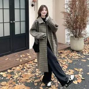 여자코트 모직 겨울 체크 코트 원템4