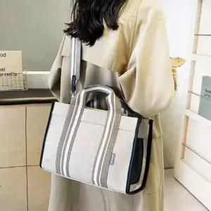 여성 사각백 캔버스 스퀘어 토트크로스 가방 블랙 (WFKDXIJ)