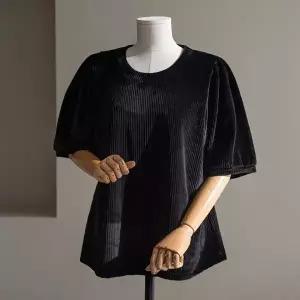 (안나앤플러스) 케렌 기모 퍼프 티셔츠[티셔츠ECK39] 빅사이즈