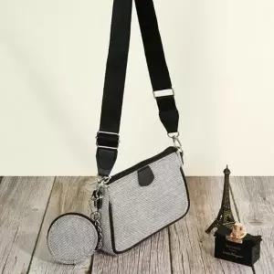 고품질 크로스 여성 스트랩 파우치 캔버스 가방 블랙 (WFKDXPP)