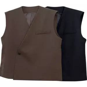 롱 여성 롱조끼 오피스룩 베스트 롱 정장 추동 스커트 모직 봄 하객룩