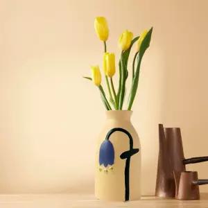 플라워 아트 도자기 꽃병 V4집들이선물 예쁜장식품 카페소품 팬션 인테리어 화병