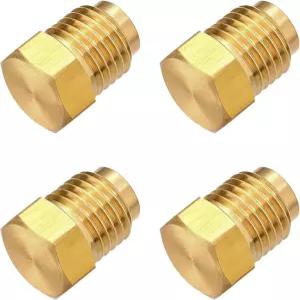 4PC 785450D 황동 브레이크 라인 플러그 및 캡 키트 파이프 헥스 헤드 3인치/16인치 튜브 3인치/824 반전