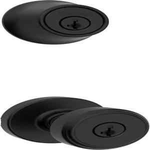 Kwikset 메이븐 현관문 잠금 핸들 및 데드볼트 세트 내부 도어 노브가 있는 입구 원형 외부 안전 매트 블랙