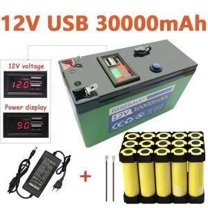 12V 리튬 배터리 30Ah 18650 태양 에너지 전기 자동차에 대 한 충전식 팩 LED 조명