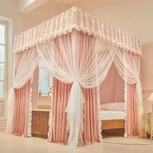 사각 텐트 난방텐트 침대 보온 싱글퀸 수면 방한텐트 블루 암막