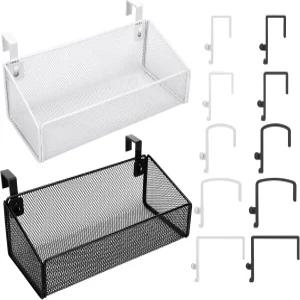 Rtteri 2 세트 침대 옆 선반 캐디 금속 걸이 보관 바구니 정리함 10쌍의 5가지 크기 후크로 기숙사 이층