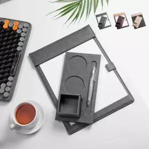 A4 마그넷 클립보드 서류판 A4+컵받침+소품케이스메뉴 서류 가죽결재 빌지 빌패드 고급 리포트화일 바인더