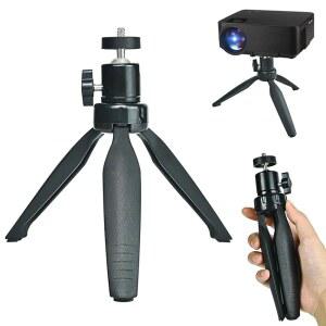 프로젝터, DSLR 카메라, 웹캠, 스마트폰, 셀카봉을 위한 6.3인치 범용 1/4 나사 볼헤드가 있는 팬트우 미니 데스크톱 삼각대 스탠드 - 블랙 앵글 조절 가능