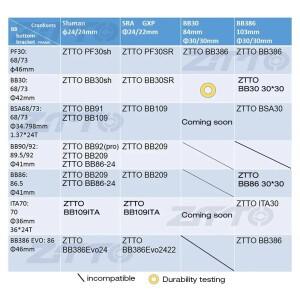 호환 ZTTO ITA30 외부 베어링 바텀 브라켓 BB MTB 로드 바이크 프레임 70x36mm 나사식 크랭크셋 체인셋용)