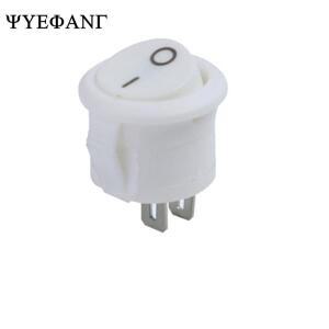 23mm 직경 빅 라운드 보트 로커 스위치 블랙 화이트 레드 2 핀 ON-OFF 10A/125V 10 개