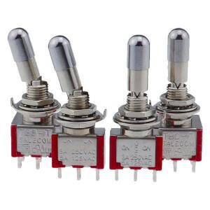 SH T80-T 라운드 탑 오조작 방지 잠금 레버 6.35mm 패널 마운트 미니 토글 스위치 3 핀 6 ON OFF 1 개