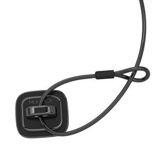 Security Fix 포인트 키 또는 콤비네이션 케이블 잠금 장치 | 접착 스티커 및 나사 포함 광택 제트 블랙 마감 잠금용 책상 마운트 액세서리