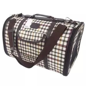 펫라인 베이지 체크 이동가방(대)강아지장 애견 슬링백 케리어 애완 반려동물 반려 케이지