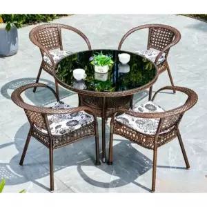 야외가구 라탄 테이블 의자세트 테라스 베란다 카페 실외 특가 4개 70cm 이중층 원형