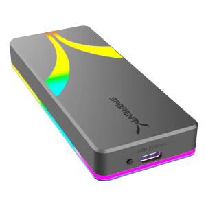 SABRENT 로켓 RGB NVMe 및 SATA M.2 SSD 인클로저 u2013 USB C 20Gbps 툴 프리 케이스, 3.2 Gen 2x2, 트림, UASP, LED, 2230 / 2242 2260 2280 드라이브 알루미늄, 플러그 앤 플레이(EC-RGBG)와 호환됩니다