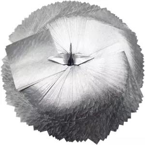 종이접기 종이팩 100장 실버 종이학 6x6인치 접이식 장식 DIY실버 클라우드6x6