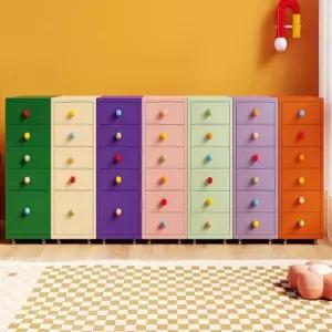 컬러 철제 서랍장 이동식 협탁 5단 6단 폭좁은 분류형