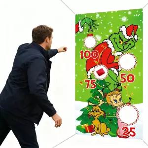 크리스마스 빈백 던지기 게임 4개의 겨울 눈송이 매달기 장식 파티 가족을 위한 용품 선호