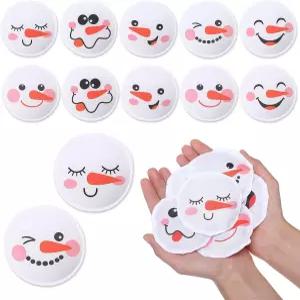 리비마 12개 눈사람 빈백 던지기용 3.15 x 인치 크리스마스 미니 콘홀 게임백 겨울 던지기 게임 파티 용품